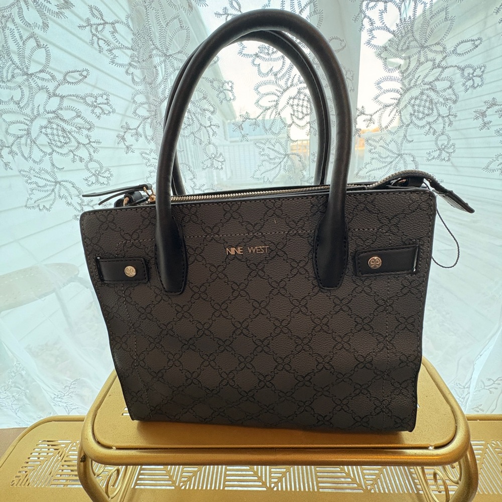 Nine West Black Patterned Tote